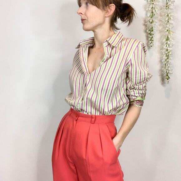 RARE ROBERT GRAHAM striped button down shirt paisley cuffs preppy coastal 2644 - Picture 7 of 16